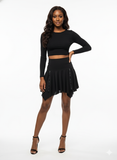 Asymmetrical Layered Ruffle Skirt – Black - revolutionfashionwear