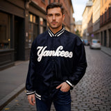 Men’s Yankees Varsity Jacket - Navy/White - revolutionfashionwear