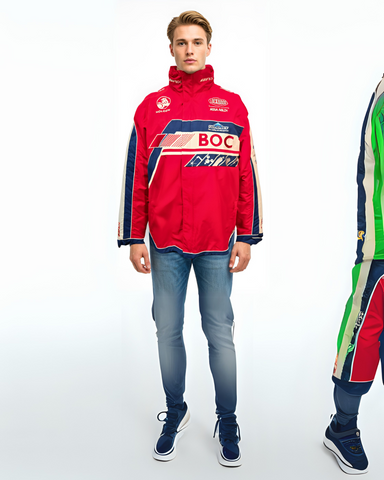 BOC Motorsport Jacket – Red & Navy Edition - revolutionfashionwear