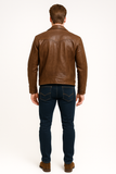 Distressed Brown Leather Biker Jacket – Vintage Rebel Edition - revolutionfashionwear