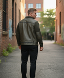 Modern Textured Knit & Leather-Look Jacket - revolutionfashionwear