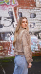 Faux Fur Cropped Jacket & High-Waisted Wide-Leg Jeans Set - revolutionfashionwear
