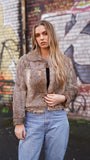 Faux Fur Cropped Jacket & High-Waisted Wide-Leg Jeans Set - revolutionfashionwear
