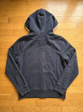 Hollister block logo zip hoodie in navy