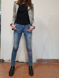 Ladies Hand Painted Punk Jean - revolutionfashionwear