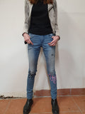 Ladies Hand Painted Punk Jean - revolutionfashionwear