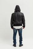 Mens Black Leather Jacket w/ Zip - revolutionfashionwear