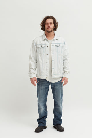 Mens AC/DC Light Wash Denim Jacket - revolutionfashionwear