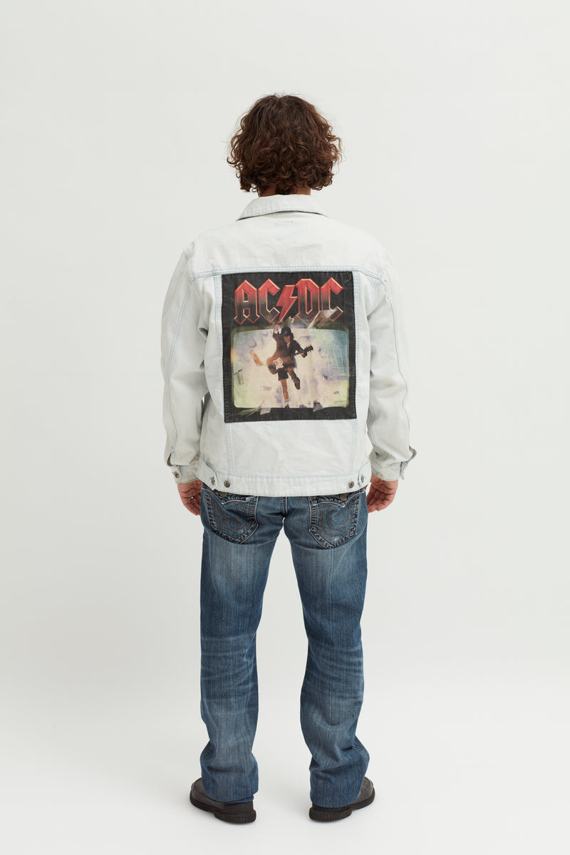 Revolution Mens AC/DC Light Wash Denim Jacket– revolutionfashionwear