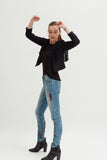 Ladies Black Jacket Cropped - revolutionfashionwear