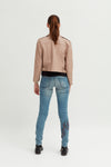 Ladies Pink PU Cropped Jacket - revolutionfashionwear