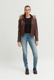 Ladies Superb Brown Leather Jacket - revolutionfashionwear