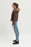 Ladies Superb Brown Leather Jacket - revolutionfashionwear