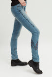 Ladies Revolution Brand Hand Painted Jeans - revolutionfashionwear