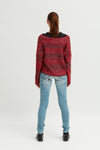 Ladies Red Cropped Knit - revolutionfashionwear