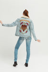 Ladies Disney Label Denim Jacket - revolutionfashionwear