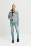 Ladies Disney Label Denim Jacket - revolutionfashionwear