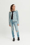 Ladies Disney Label Denim Jacket - revolutionfashionwear