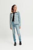 Ladies Disney Label Denim Jacket - revolutionfashionwear