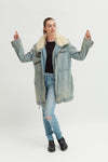 Ladies Washed Denim Coat - revolutionfashionwear