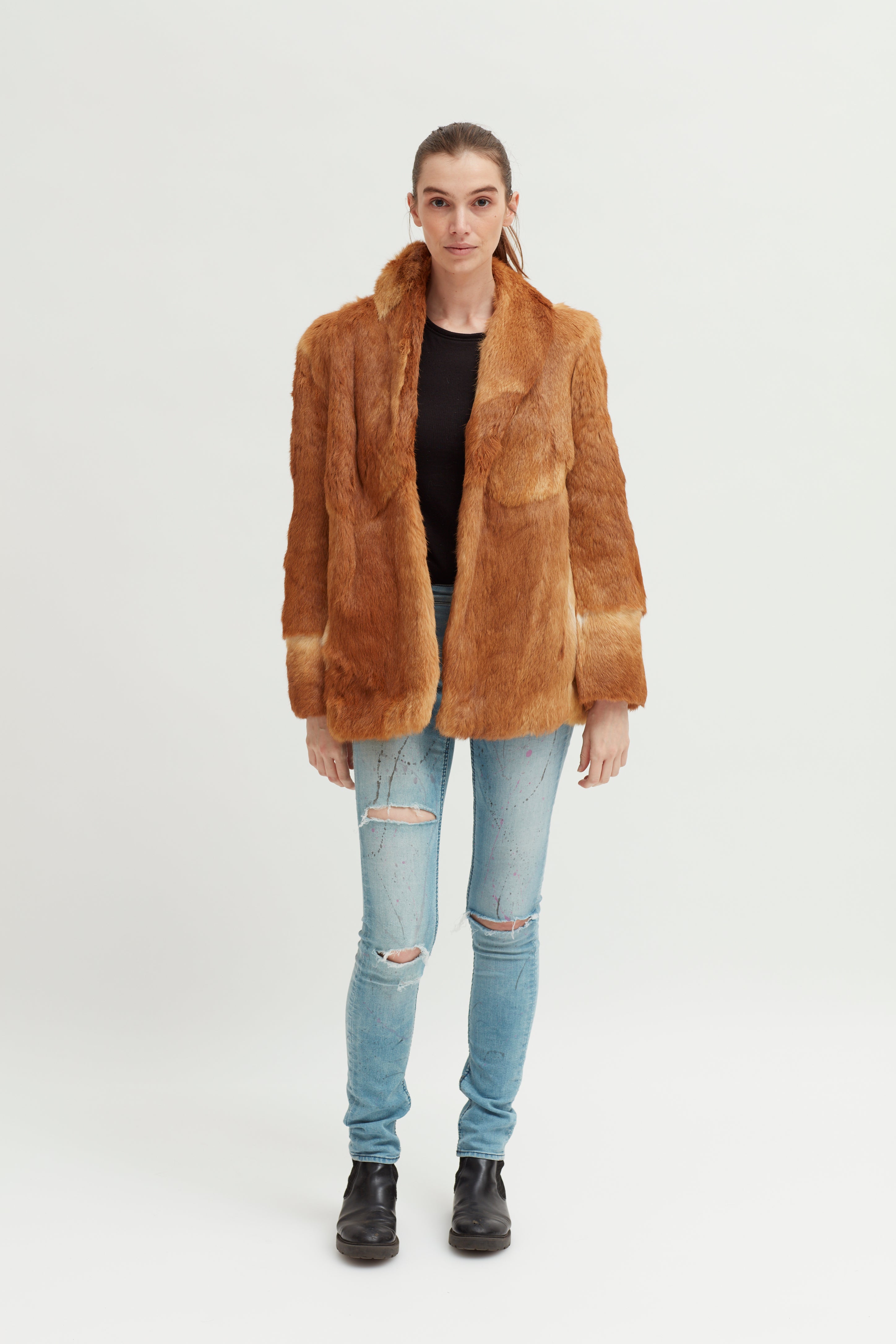 Fox fashion fur puffer coat