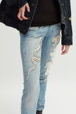 Ladies Italian Snake Design Jeans - revolutionfashionwear