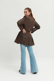 Ladies Vintage Brown Leather Coat - revolutionfashionwear